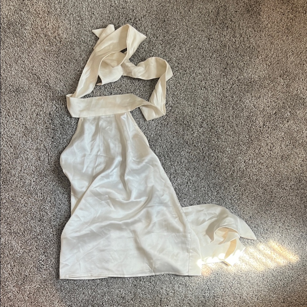 Sincerely Jules White Satin Halter Top